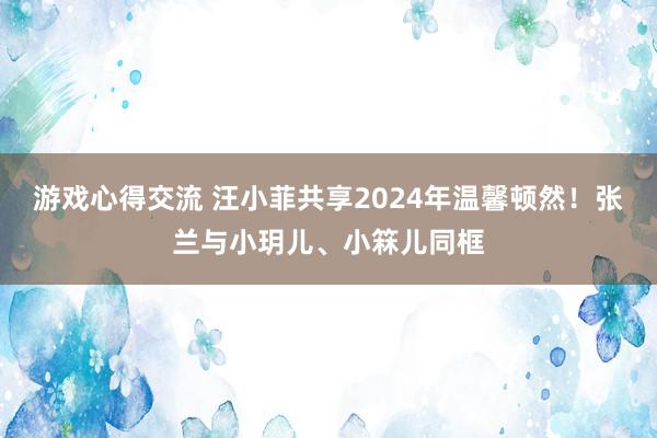 游戏心得交流 汪小菲共享2024年温馨顿然！张兰与小玥儿、小箖儿同框