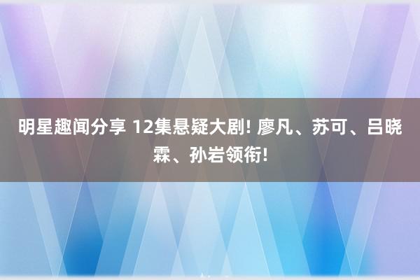 明星趣闻分享 12集悬疑大剧! 廖凡、苏可、吕晓霖、孙岩领衔!